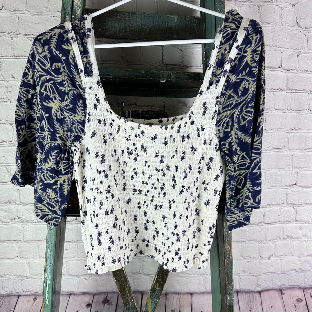 Free People floral shirt large